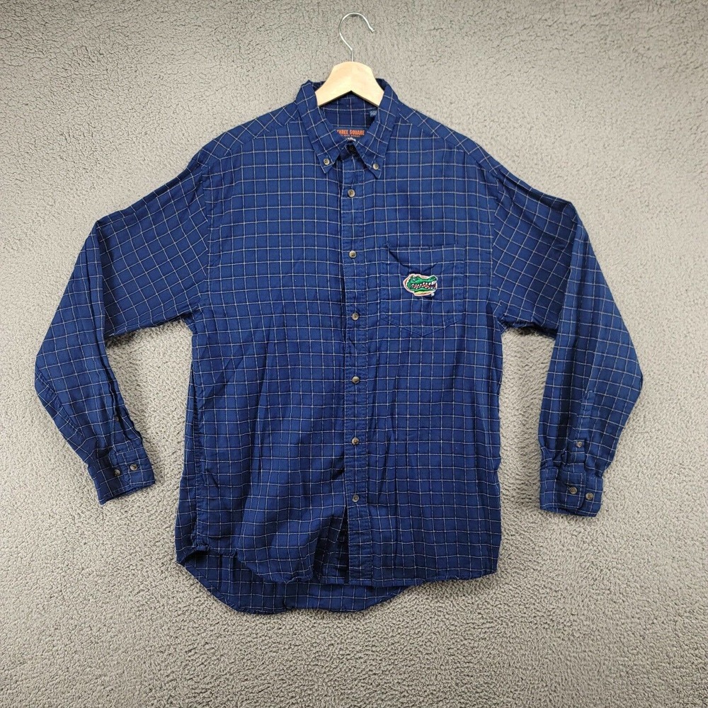 Florida Gators NCAA‎ shirt mens large button blue Three Square Royce Apparel